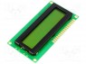 Дисплей: LCD; алфавитно-цифровой; STN Positive; 16x2; 80x36x9мм