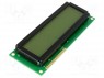 Дисплей: LCD; алфавитно-цифровой; FSTN Positive; 16x2; LED; PIN: 16