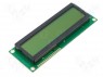 Дисплей: LCD; алфавитно-цифровой; STN Positive; 16x2; LED; PIN: 16
