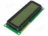 Дисплей: LCD; алфавитно-цифровой; STN Positive; 16x2; LED; PIN: 16