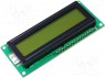 Дисплей: LCD; алфавитно-цифровой; STN Positive; 16x2; 80x36x8мм