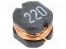 Дроссель: проволочный; SMD; 22мкГн; 378мОм; -40÷125°C; ±20%; 680мА
