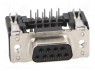 D-Sub; PIN: 9; ������; "����"; ������ �� PCB; ������� 90&deg;; THT