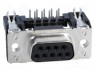 D-Sub; PIN: 9; ������; "����"; ������ �� PCB; ������� 90&deg;; THT; M3