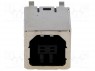 Гнездо; USB B; на PCB; THT; PIN: 4; прямой; V: USB 2.0; позолота