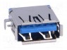 Гнездо; USB A; на PCB; SMT; горизонтальный; смещенные выводы