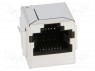 Гнездо; RJ45; PIN: 8; экранированный; Конфиг.выводов: 8p8c; THT