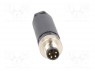 Разъем: M8; "папа"; PIN: 4; прямой; на провод; вилка; 4А; 30В; IP67
