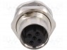 Гнездо; M12; PIN: 4; "мама"; код D-Ethernet; THT; IP67; прямой; 250В