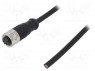 Вилка; M12; PIN: 4; "мама"; код D-Ethernet; IP65/IP67; 250В; 4А; 1м