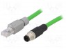 Адаптер; вилка RJ45,М12 "папа"; код D-Ethernet; PIN: 4; прямой; 2м