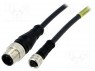 Кабель: датчиков / автоматики; M12-M8; PIN: 3; 0,6м; изоляция: ПВХ