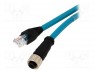 Адаптер; вилка RJ45,М12 "мама"; код D-Ethernet; PIN: 4; IP67; 1м