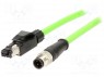Адаптер; вилка RJ45,М12 "папа"; код D-Ethernet; PIN: 4; IP67; 2м