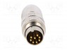 Разъем: M16; "папа"; на провод; IP68; вилка; пайка; 60В; PIN: 8; 5А