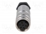 Разъем: M16; "мама"; на провод; IP67; вилка; пайка; 125В; PIN: 6; 5А
