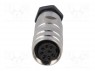 Разъем: M16; "мама"; на провод; IP67; вилка; пайка; 60В; PIN: 8; 5А