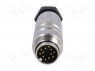 Разъем: M16; "папа"; на провод; IP67; вилка; пайка; 60В; PIN: 12; 3А