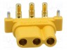 Гнездо; питания DC; MR30; "мама"; PIN: 3; на PCB; THT; Цвет: желтый