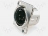 Гнездо; XLR; "папа"; PIN: 4; фланец (2 отверстия),на панель; пайка