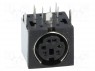 Гнездо; DIN mini; "мама"; PIN: 6; экранированный; THT; на PCB; 100В