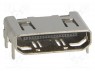 Разъем: mini HDMI; гнездо; c позиционирующим штырем; PIN: 19; SMT