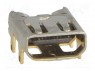 Разъем: micro HDMI; гнездо; PIN: 19; позолота; угловой 90°; SMT