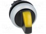 Switch: rotary; 3-position; 22mm; yellow; IP67; &Oslash;22.5mm; -25&divide;70&deg;C