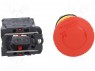 Switch: emergency stop; 2-position; NC x2; 3A/240VAC; 22mm; red