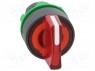 Switch: rotary; 3-position; 22mm; red; Illumin: LED; IP66; &Oslash;22mm