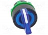 Switch: rotary; 3-position; 22mm; blue; Illumin: LED; IP66; &Oslash;22mm