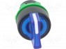 Switch: rotary; 1-position; 22mm; blue; Illumin: LED; IP66; &Oslash;22mm