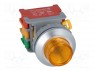 Switch: push-button; 1-position; NC + NO; 30mm; yellow; IP65; &Oslash;30mm