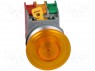 Switch: push-button; 1-position; NC + NO; 30mm; yellow; IP65; &Oslash;30mm