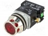 Switch: push-button; 1-position; NC + NO; 30mm; red; IP56; -15&divide;30&deg;C