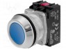 Switch: push-button; 1-position; NC + NO; 30mm; blue; IP56; &Oslash;30.5mm