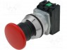 Switch: push-button; 1-position; NC + NO; 30mm; red; IP66; -15&divide;30&deg;C