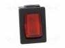 ROCKER; SPST; Положения: 2; ON-OFF; 10A/250ВAC; красный; IP40; LED