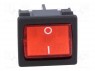 ROCKER; DPST; Положения: 2; OFF-ON; 10A/250ВAC; красный; IP40