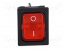ROCKER; DPST; Положения: 2; OFF-ON; 10A/250ВAC; красный; IP40