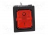 ROCKER; DPST; Положения: 2; OFF-ON; 20A/250ВAC; красный; IP40