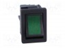 ROCKER; DPST; Положения: 2; OFF-ON; 4A/250ВAC; зеленый; IP40; 100мОм