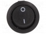 ROCKER; SPST; Положения: 2; OFF-ON; 12A/250ВAC; черный; IP40; 100мОм