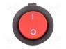 ROCKER; SPST; Положения: 2; OFF-ON; 12A/250ВAC; красный; IP40