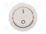 ROCKER; SPST; Положения: 2; OFF-ON; 12A/250ВAC; белый; IP40; 100мОм