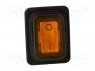 ROCKER; DPST; Положения: 2; OFF-ON; 20A/250ВAC; желтый; 100мОм
