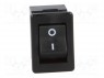 ROCKER; SPST; Положения: 2; OFF-ON; 16A/250ВAC; черный; отсутствует