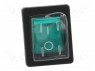 ROCKER; DPST; Положения: 2; OFF-ON; 16A/250ВAC; зеленый; Серия: 1350