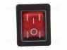 ROCKER; DPST; Положения: 2; OFF-ON; 16A/250ВAC; красный; Серия: 1350