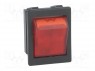 ROCKER; DPST; Положения: 2; OFF-ON; 16A/250ВAC; красный; Серия: 1350